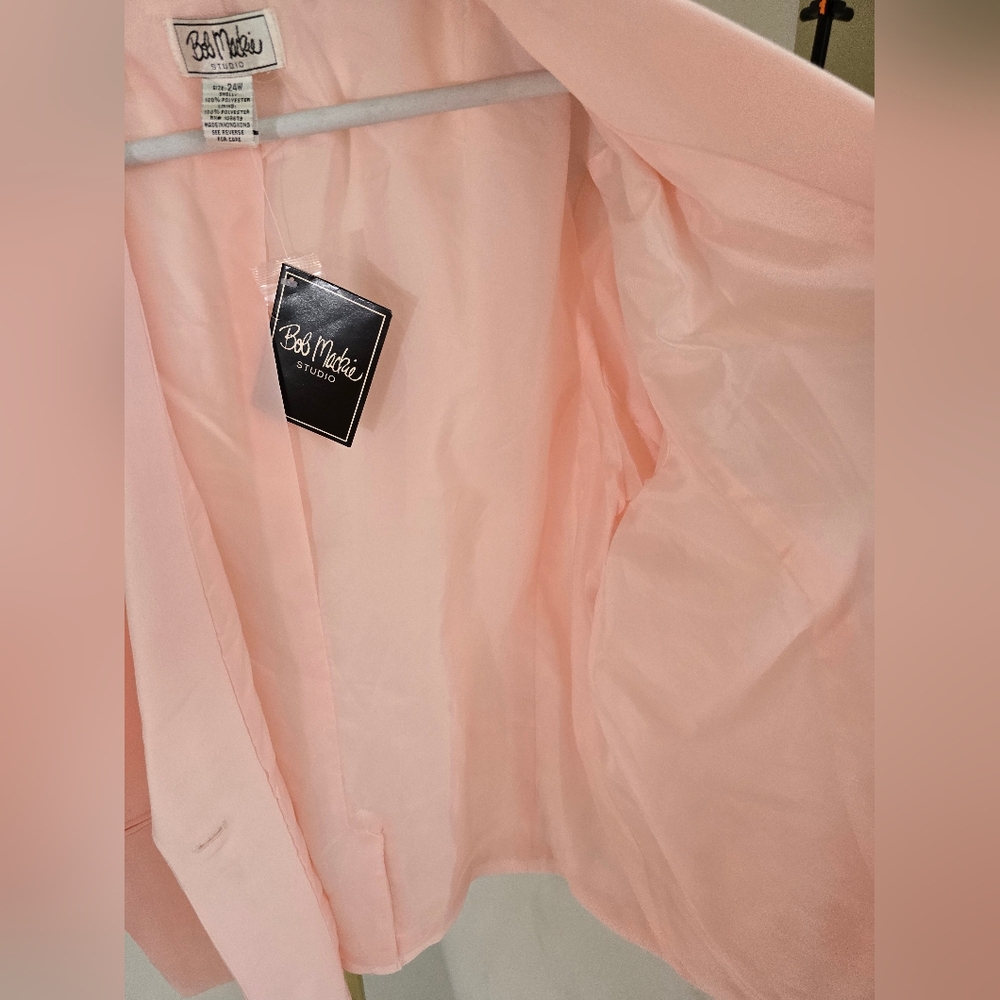 Bob Mackie Soft Pink Women's Blazer And Skirt Set 22W 24W NWT - Picture 8 of 15